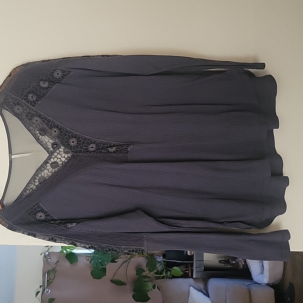 Free people Lola lace long sleeve blouse